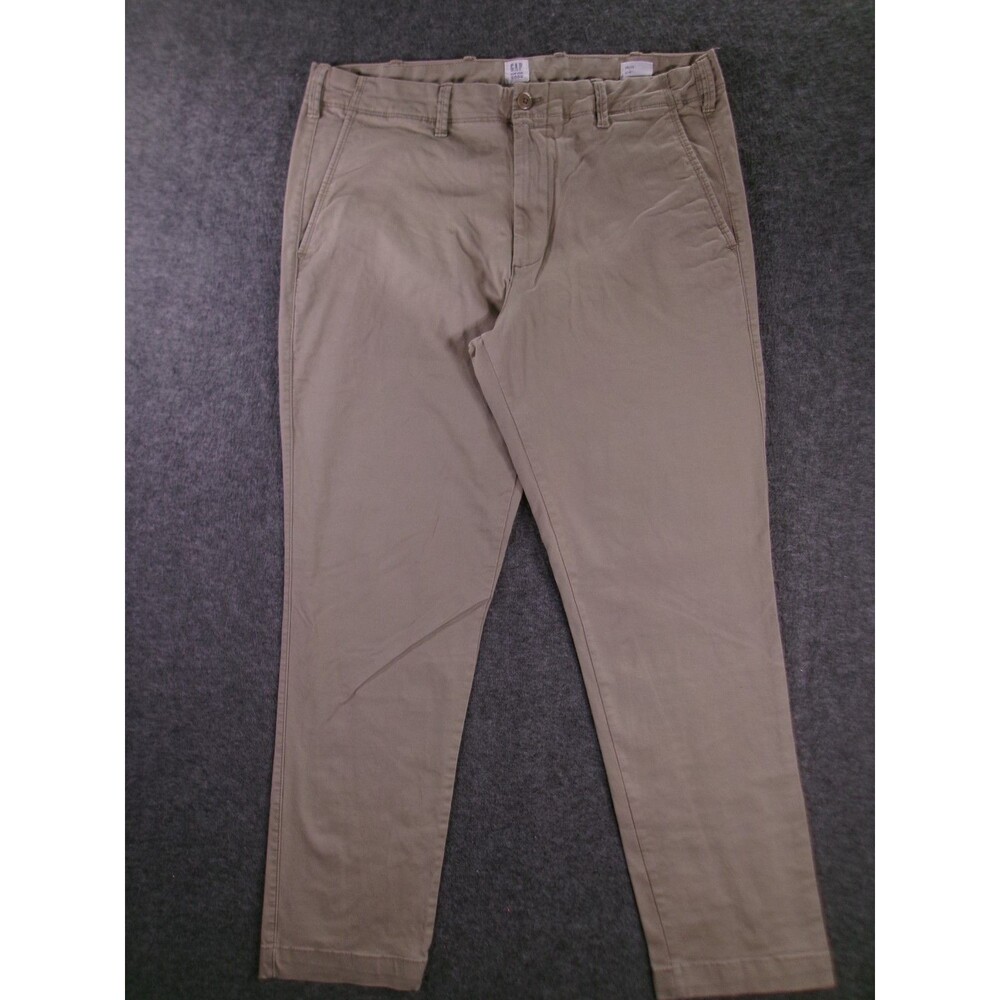 Gap Pants Men 36X30 Beige Straight Leg Slim Fit Causal Work Everyday City Casual